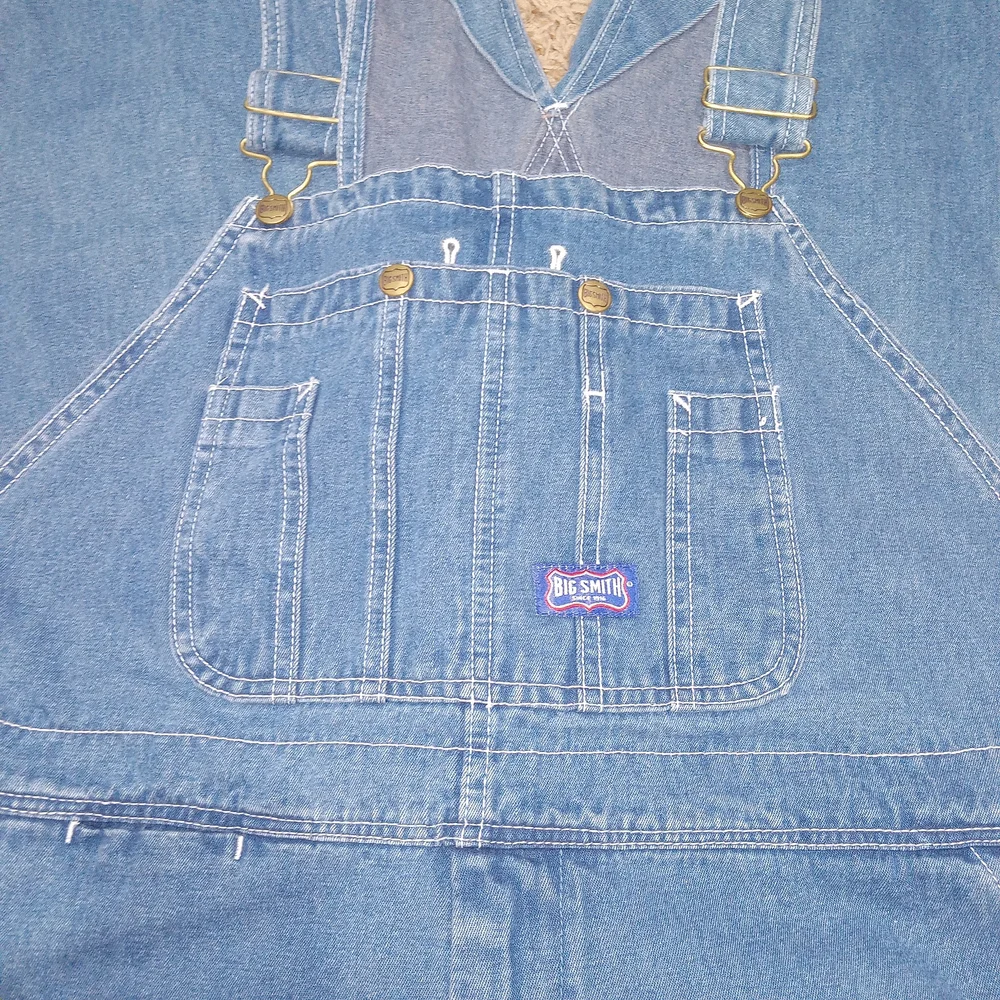 Big Smith Liberty Men’s Overalls Denim Bibs Size 44x30 Carpenter Farmer Chore